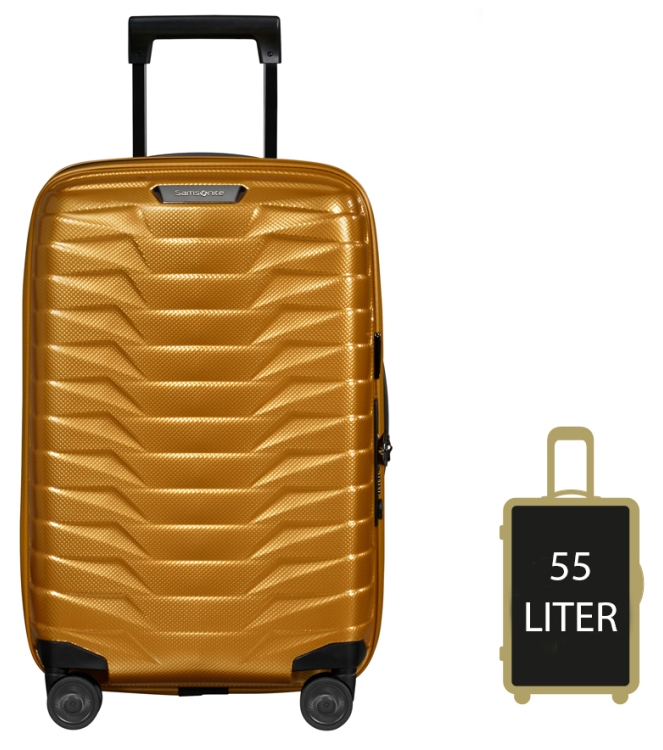 Samsonite Samsonite trolley <span>140087 6856 Proxis Spinner 55</span> Honey Gold Samsonite trolley <span>140087 6856 Proxis Spinner 55</span> 140087 6856 Proxis Spinner 55 geel - www.bremmerschoenen.pro - Bremmer Schoenen