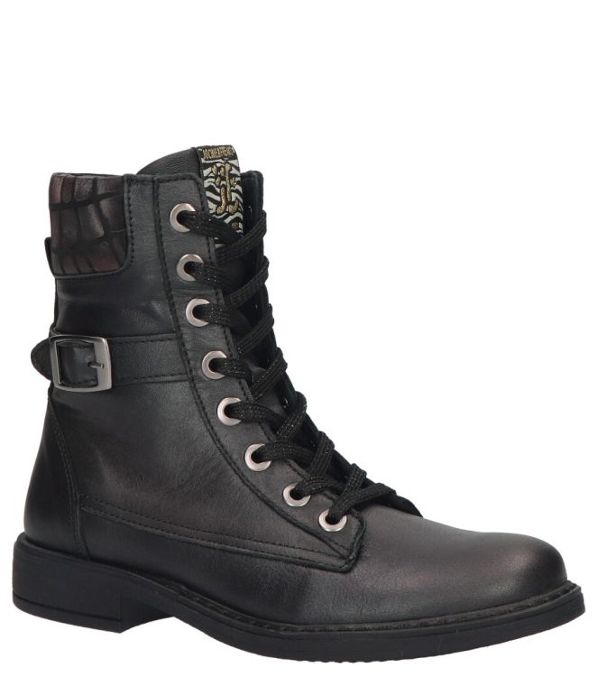 Jochie-Freaks veterboot <span>JF-24586 450 Dalia</span> JF-24586 450 Dalia zwart - www.bremmerschoenen.pro - Bremmer Schoenen