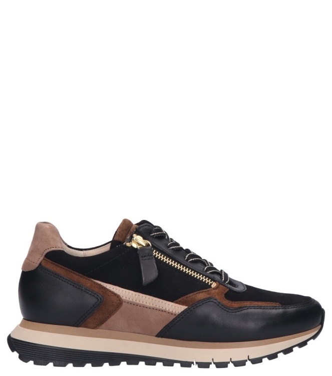 Gabor Gabor sneaker <span>76.378.67</span> 67 schw./whisky(gold) Gabor sneaker <span>76.378.67</span> 76.378.67 zwart - www.bremmerschoenen.pro - Bremmer Schoenen
