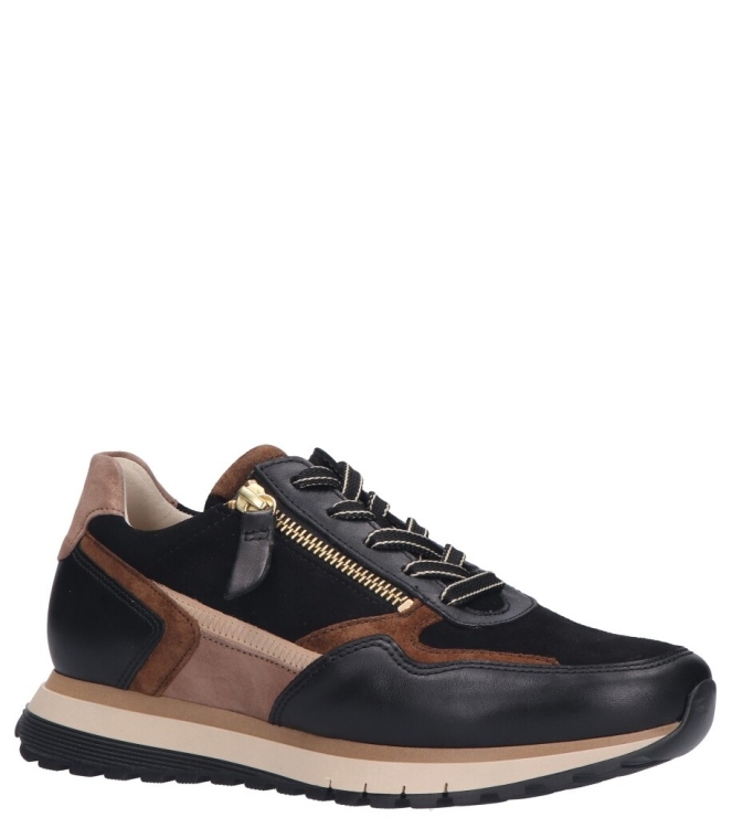 Gabor Gabor sneaker <span>76.378.67</span> 67 schw./whisky(gold) Gabor sneaker <span>76.378.67</span> 76.378.67 zwart - www.bremmerschoenen.pro - Bremmer Schoenen