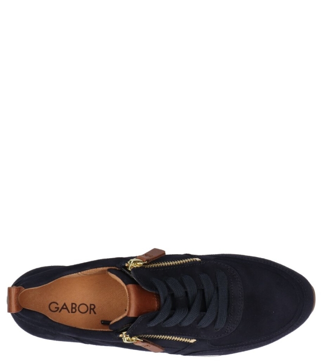 Gabor Gabor sneaker <span>83.411.16</span> 16 dk-blue/camel(gold Gabor sneaker <span>83.411.16</span> 83.411.16 blauw - www.bremmerschoenen.pro - Bremmer Schoenen