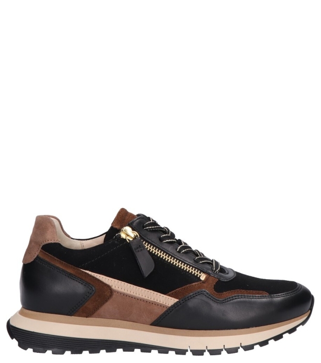 Gabor Gabor sneaker <span>6029.01.002</span> 002 black/whisky(gold) Gabor sneaker <span>6029.01.002</span> 6029.01.002 zwart - www.bremmerschoenen.pro - Bremmer Schoenen