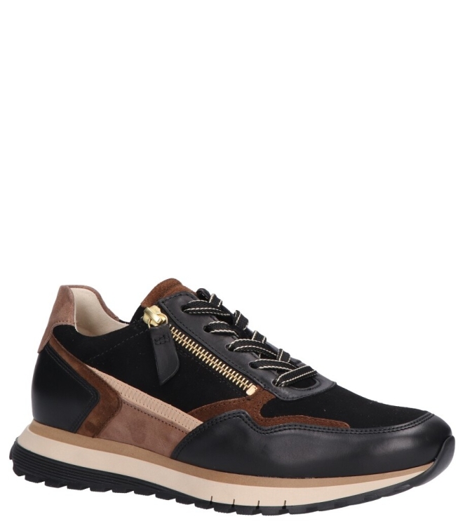 Gabor Gabor sneaker <span>6029.01.002</span> 002 black/whisky(gold) Gabor sneaker <span>6029.01.002</span> 6029.01.002 zwart - www.bremmerschoenen.pro - Bremmer Schoenen