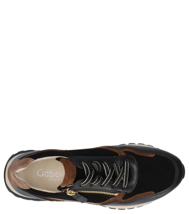 Gabor Gabor sneaker <span>6029.01.002</span> 002 black/whisky(gold) Gabor sneaker <span>6029.01.002</span> 6029.01.002 zwart - www.bremmerschoenen.pro - Bremmer Schoenen