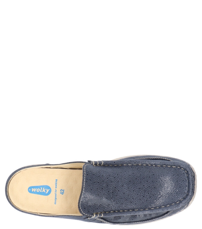 WOLKY SLIPPER <span>6202 Roll-slide 982 Denim Dots Nubuck</span> 6202 Roll-slide 982 Denim Dots Nubuck blauw - www.bremmerschoenen.pro - Bremmer Schoenen